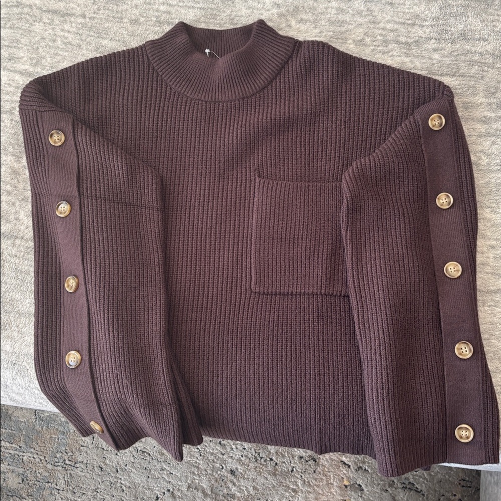 Lily Star Rich Brown Turtleneck Sweater